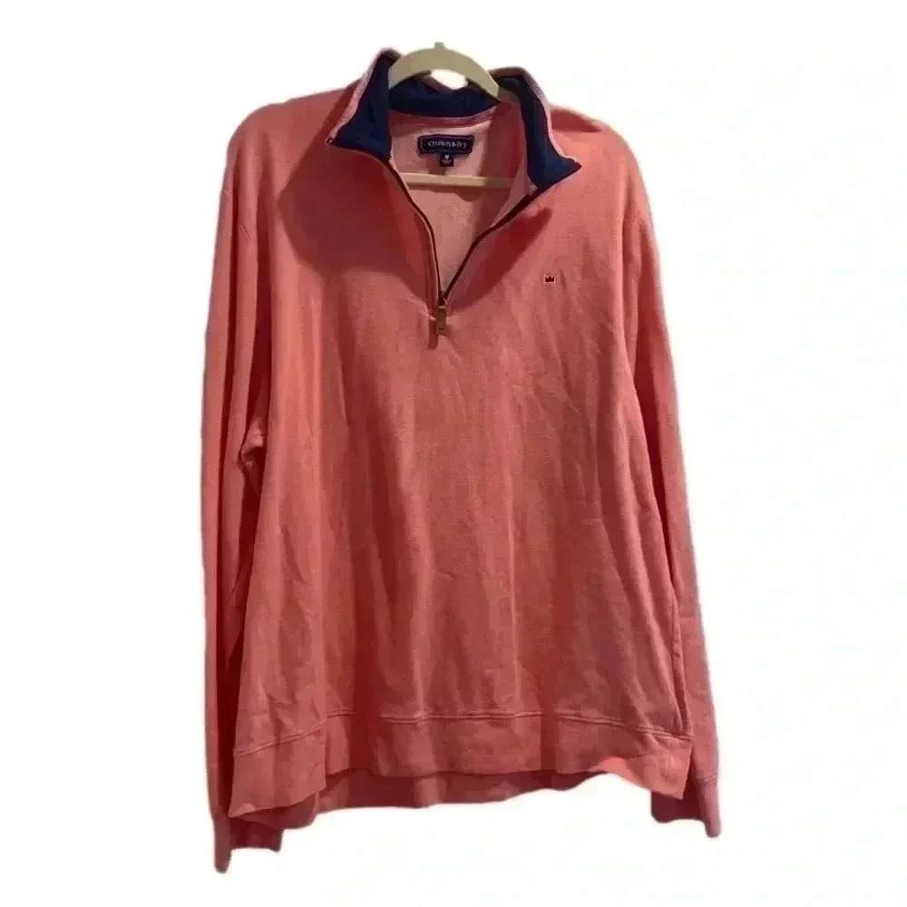 Crown and Ivy Men’s Pink Quarter Zip Pullover Sweater Size Medium NWOT